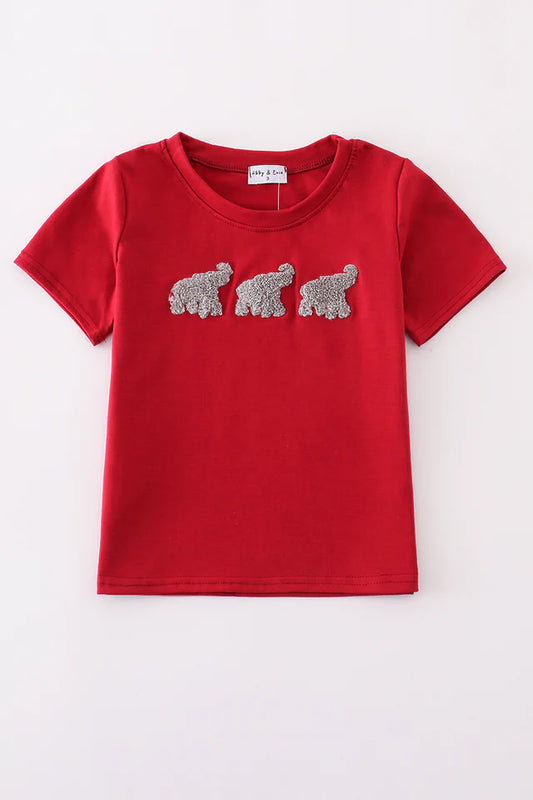 Alabama Elephant French Knot Top