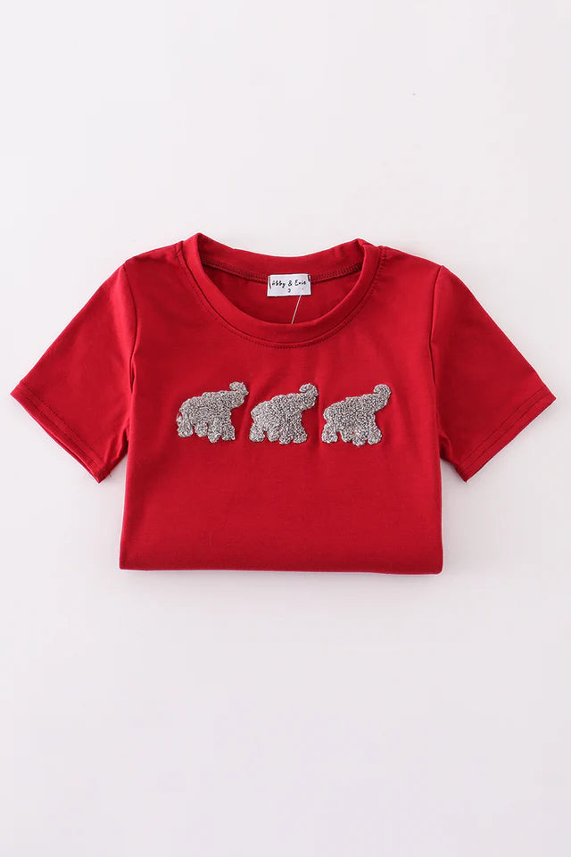 Alabama Elephant French Knot Top