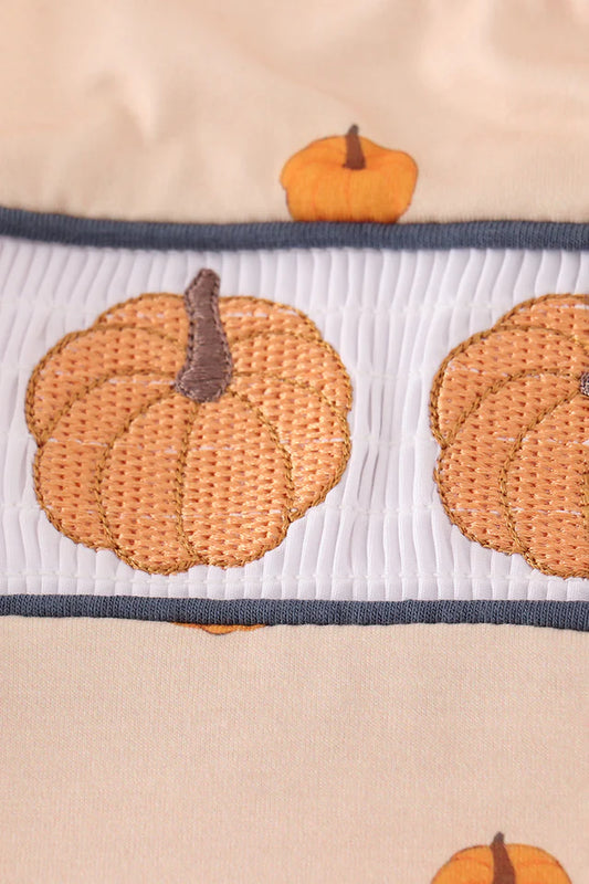 Khaki Embroidery Smocked Jonjon
