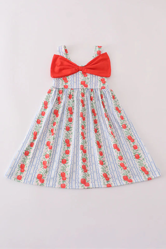 Apple Print Bow Dress