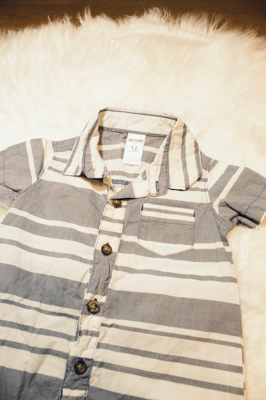 Carter's 12m Button Up Shorts Romper with Pockets