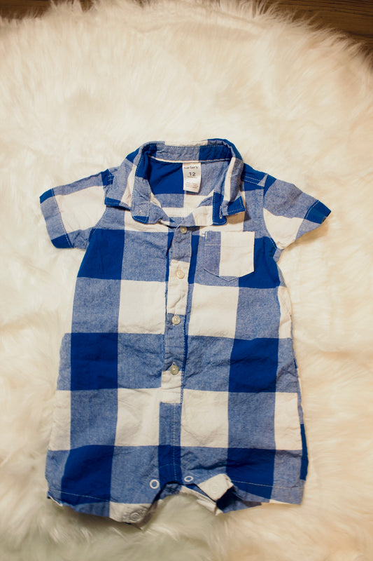 Carter's 12M Shorts Button Up Romper with Pocket