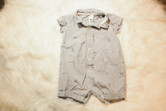 Carter's 6M Stripped Button Up Short Romper