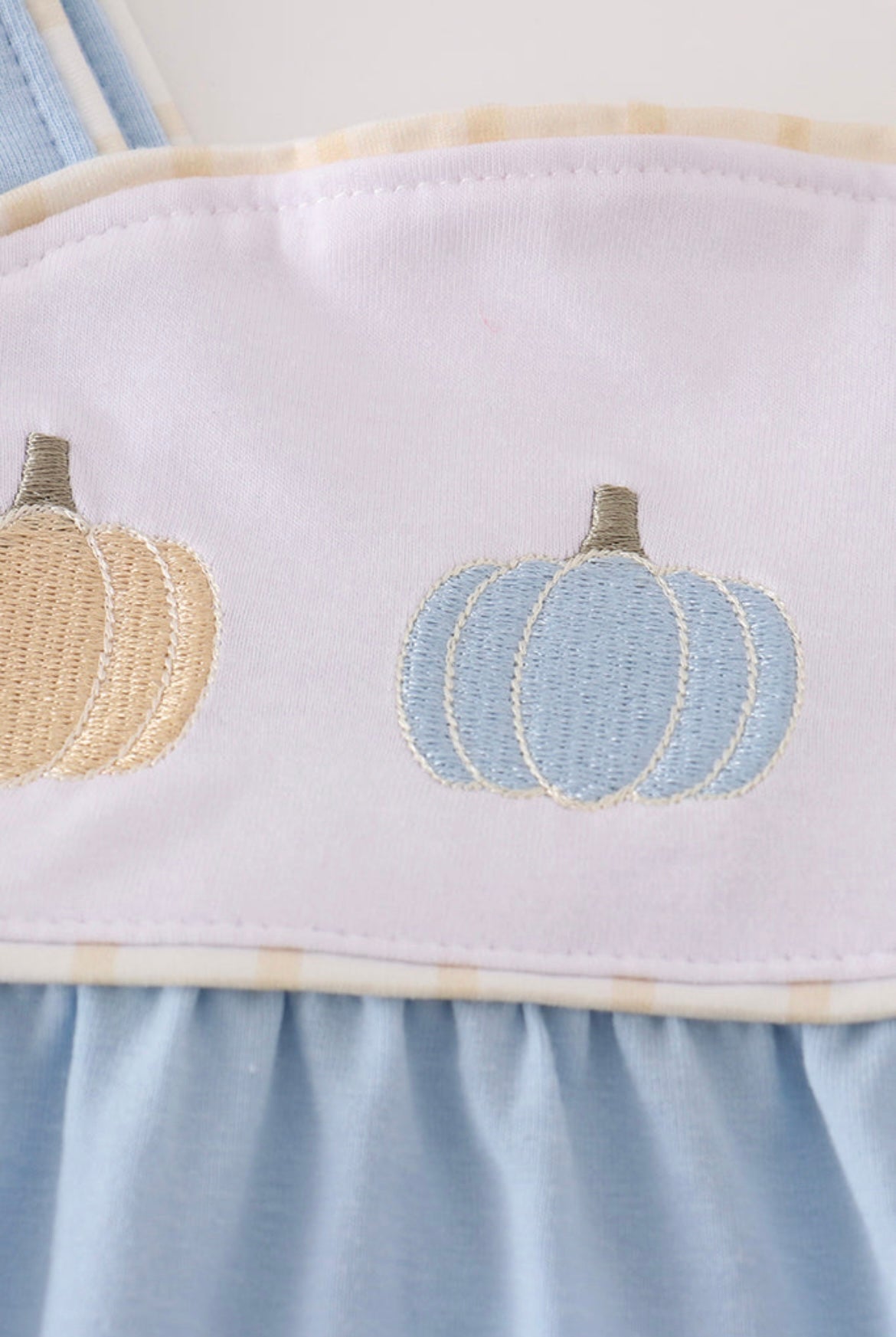 Blue Embroidery Pumpkin Bubble