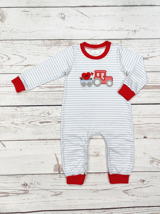 Baby Boy Heart Appliqué Valentine's Day Romper