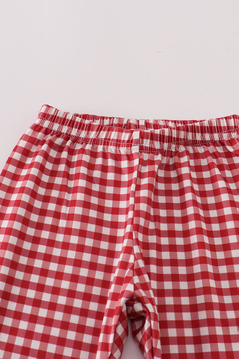 Alabama Embroidery Gingham Pants Set