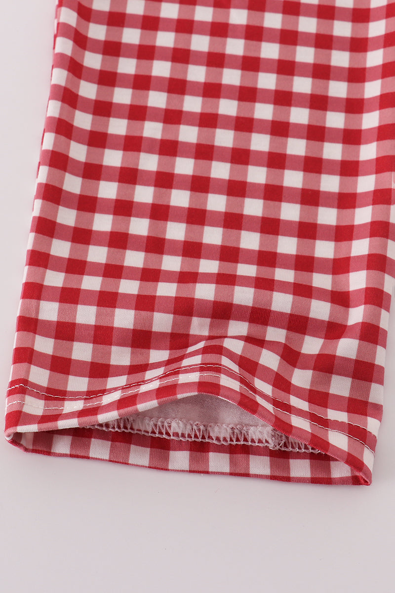 Alabama Embroidery Gingham Pants Set