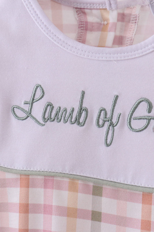 Lamb of God Applique Plaid Bubble