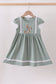Sage Bunny Embroidery Dress