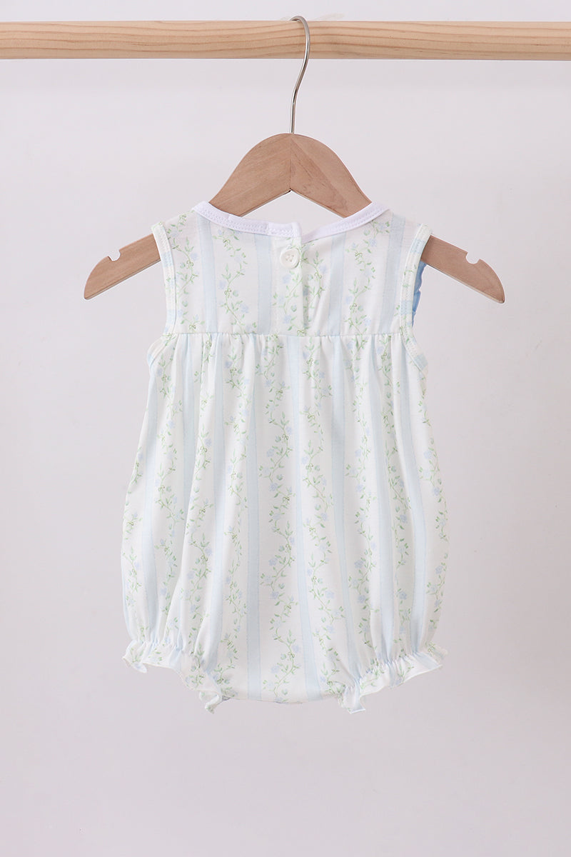 Floral Bunny Embroidery Ruffle Bubble