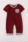 Maroon Mississippi Embroidery Romper