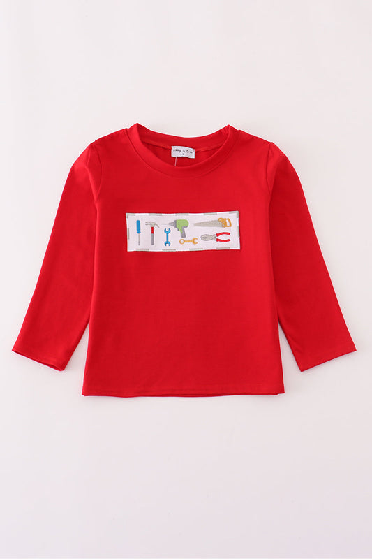 Navy Duck Embroidery Top