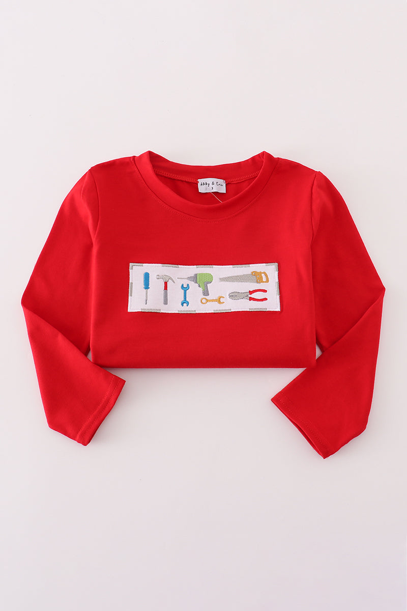 Navy Duck Embroidery Top