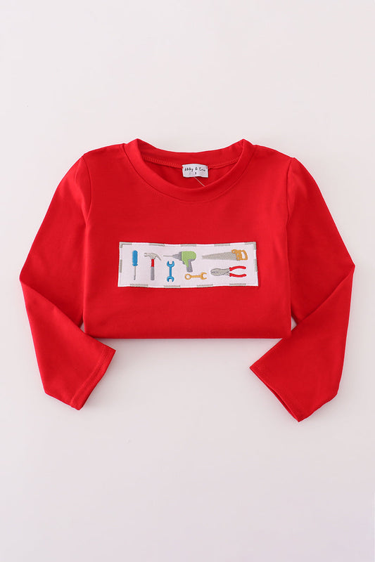 Navy Duck Embroidery Top
