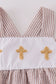Premium Brown Cross Embroidery Bubble
