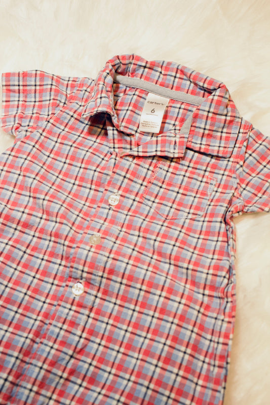 Carter's Shorts Button Up Shorts Romper 6M