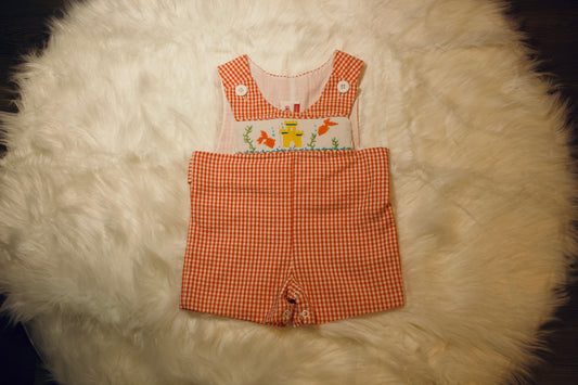 Smocked Frocks Shorts Overall Romper 6M
