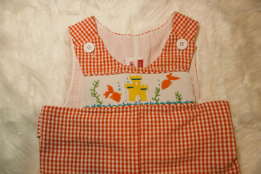 Smocked Frocks Shorts Overall Romper 6M