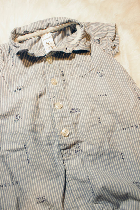 Carter's 6M Stripped Button Up Short Romper