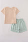 Beige French Knot Shorts Set
