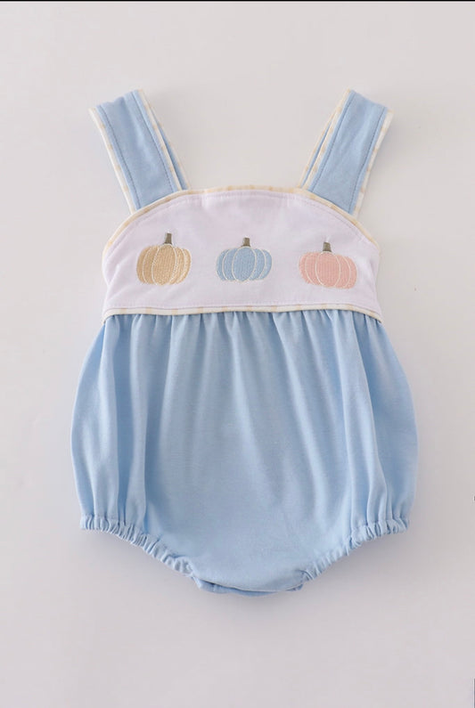 Blue Embroidery Pumpkin Bubble
