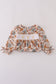 Khaki Deer Embroidery Floral Dress