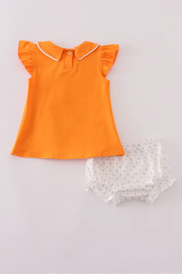 Orange Tennessee Go Vols Embroidery Bloomer Set