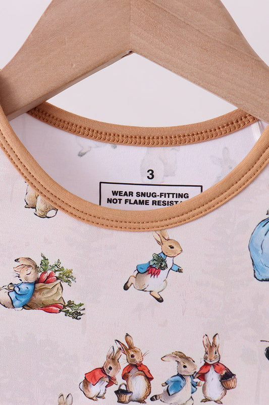 Brown Bunny Bamboo Pants Set