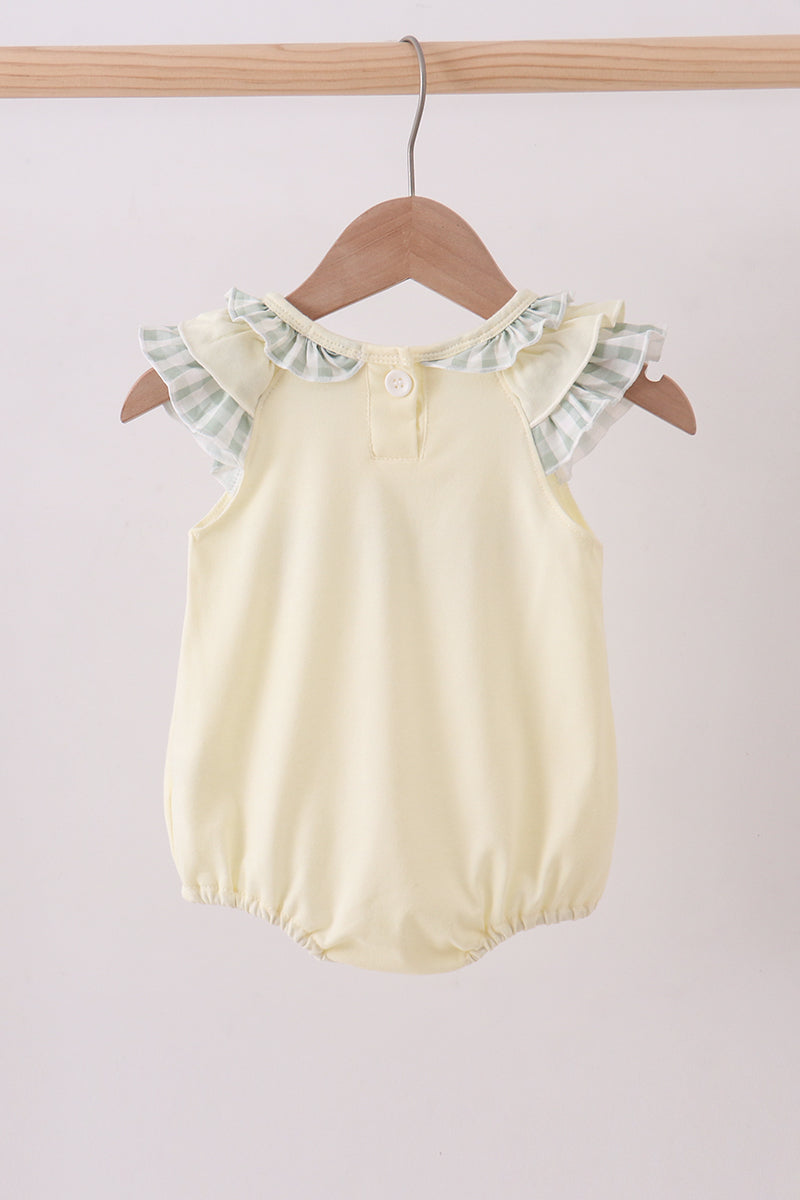 Green Cross Embroidery Ruffle Bubble