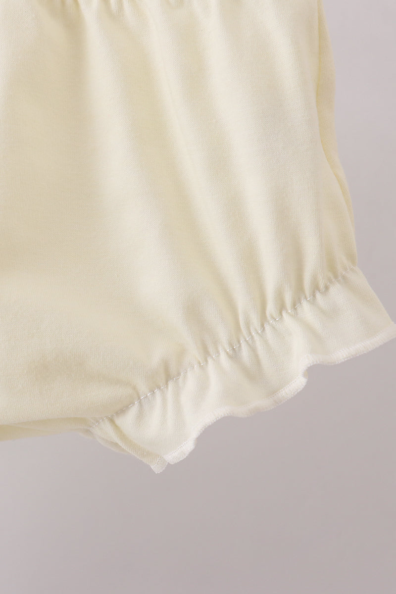 Green Cross Embroidery Gingham Bloomer Set