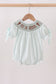 Sage He Is Risen Smocked Gingham Bubble