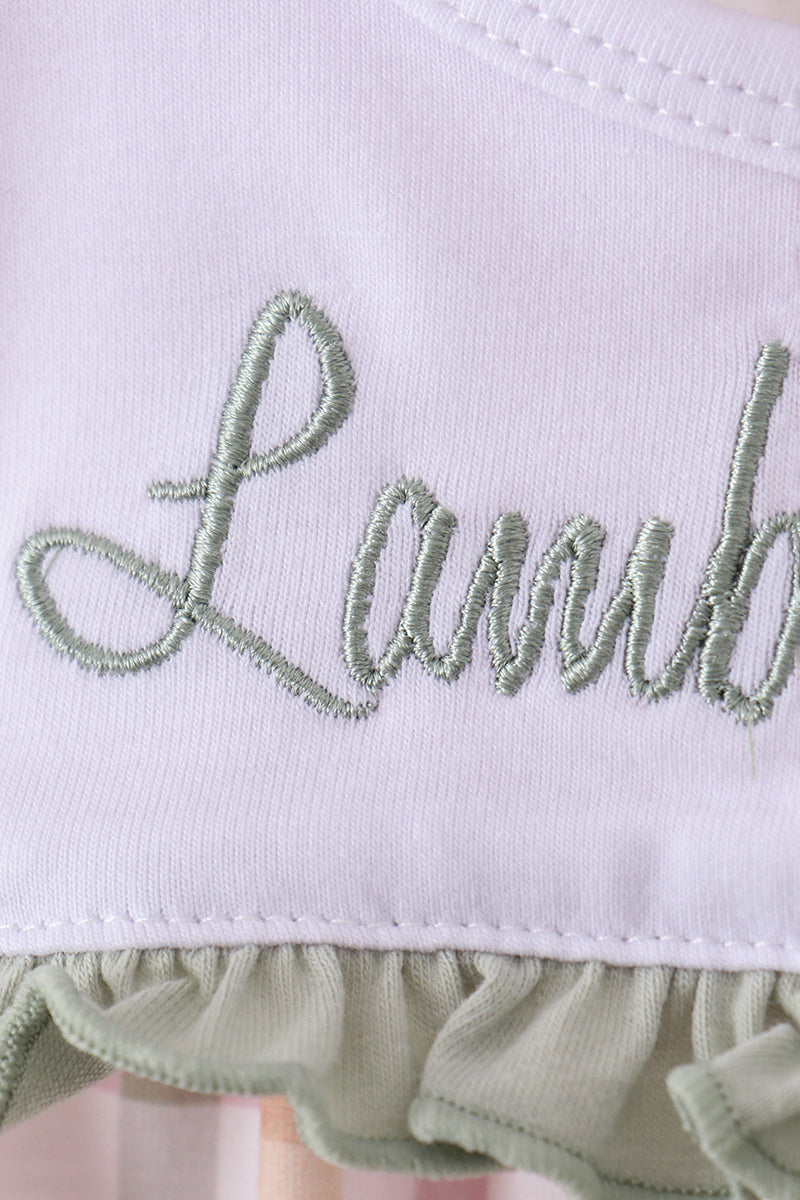 Lamb of God Applique Plaid Bubble