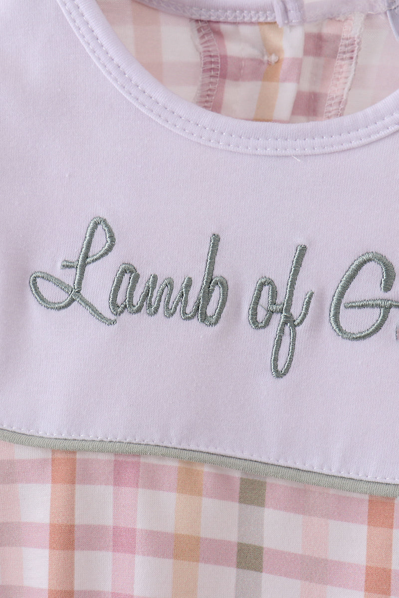 Lamb of God Applique Plaid Bubble