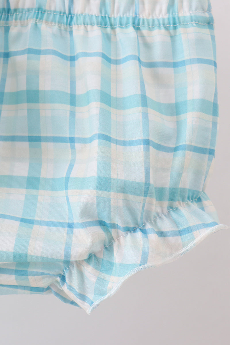 Blue He Is Risen Embroidery Bloomer Set