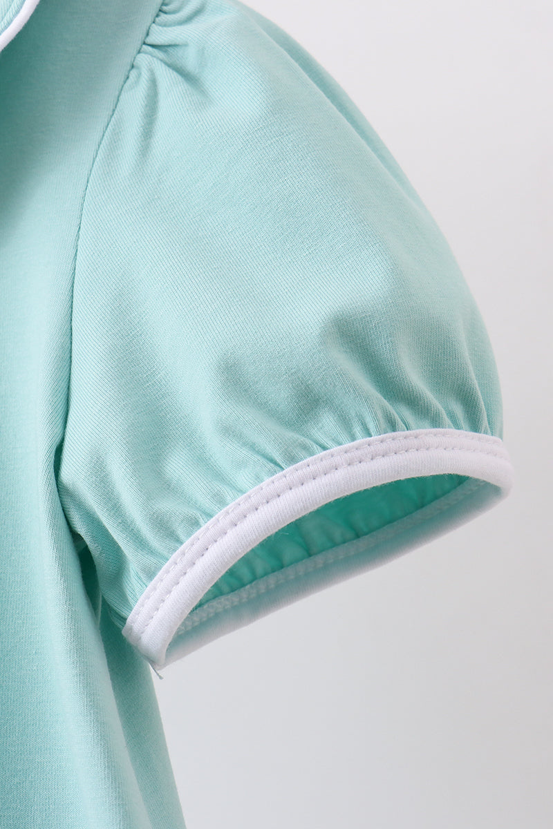 Blue He Is Risen Embroidery Dress