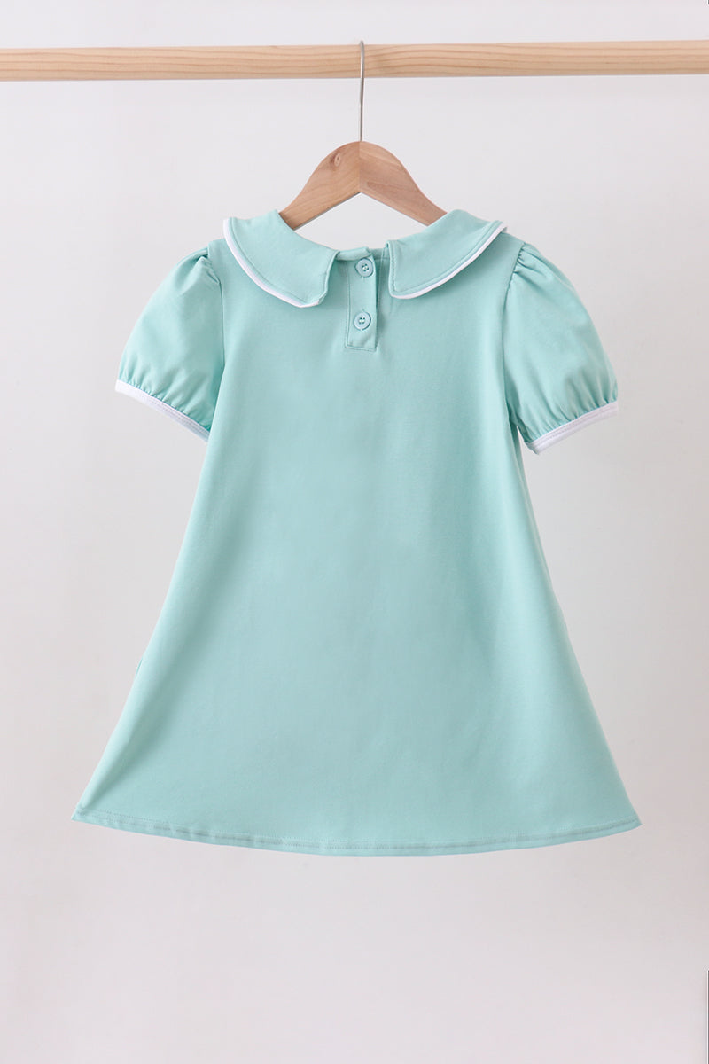 Blue He Is Risen Embroidery Dress