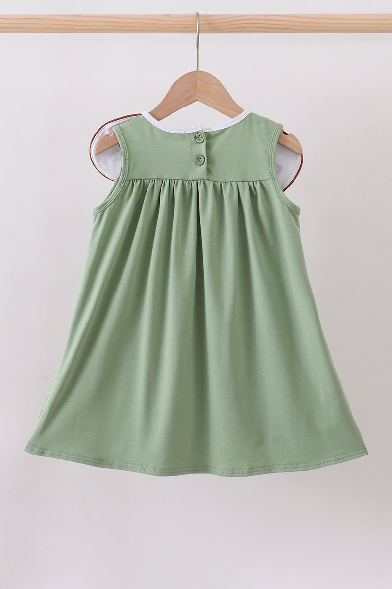 Green Camouflage Cross Applique Dress