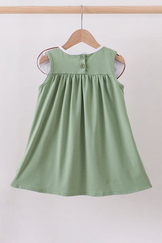 Green Camouflage Cross Applique Dress
