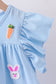 Blue Bunny Carrot Sequin Tiered Ruffle Dress