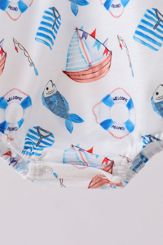 Blue Sailboat Print Bubble