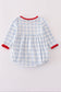 Blue Farm Embroidery plaid bubble